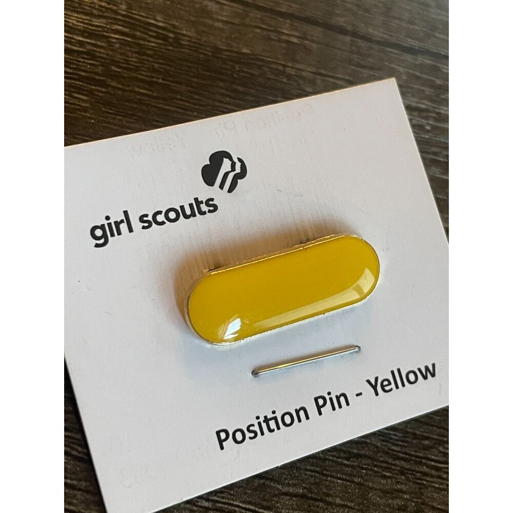 Official Girl Scouts Yellow Adult Position Pin - Troop Leader / Volunteer Bar